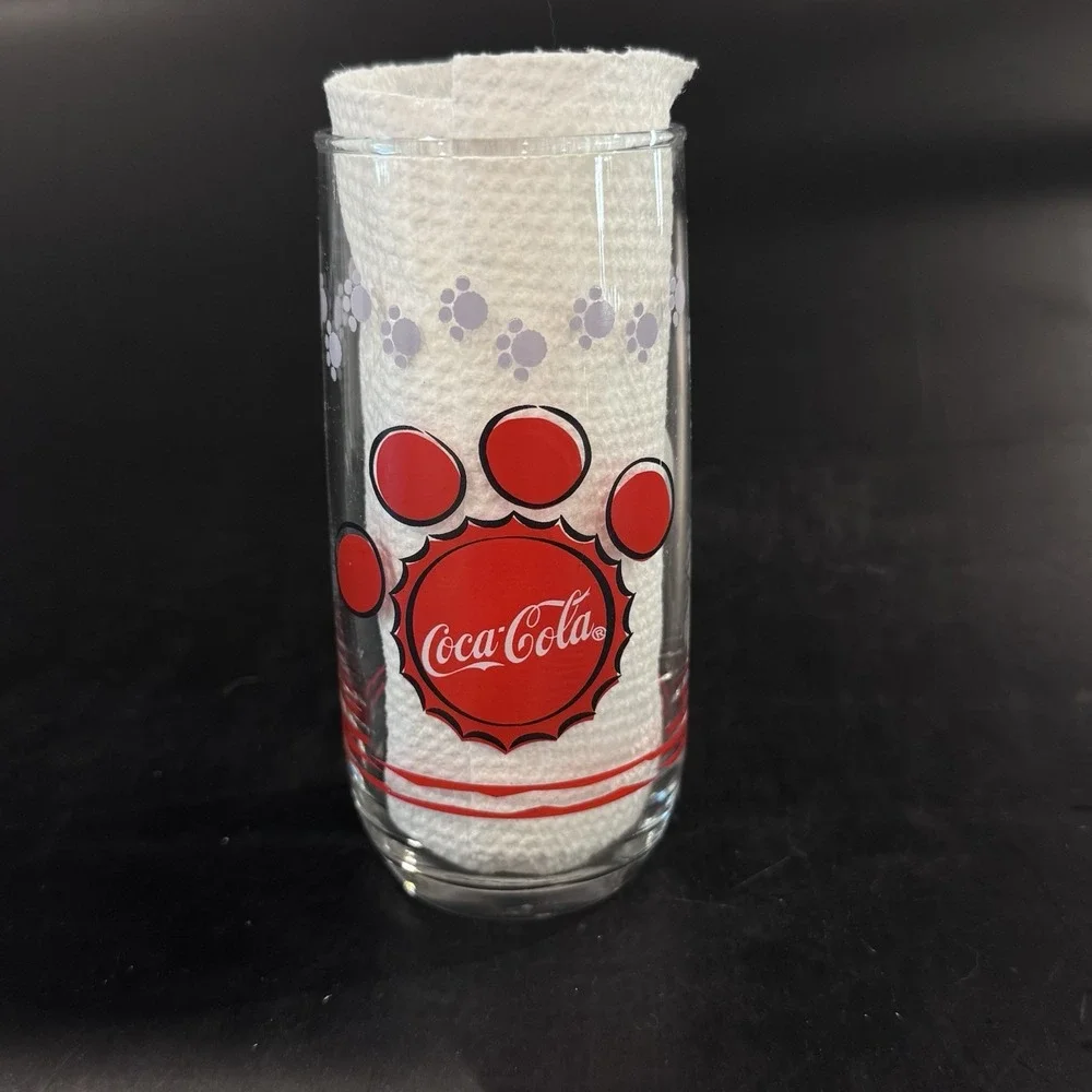 Coca Cola Polar Bear‎ Drinking Glass Tumbler  Vintage 90s Anchor Hocking W Label